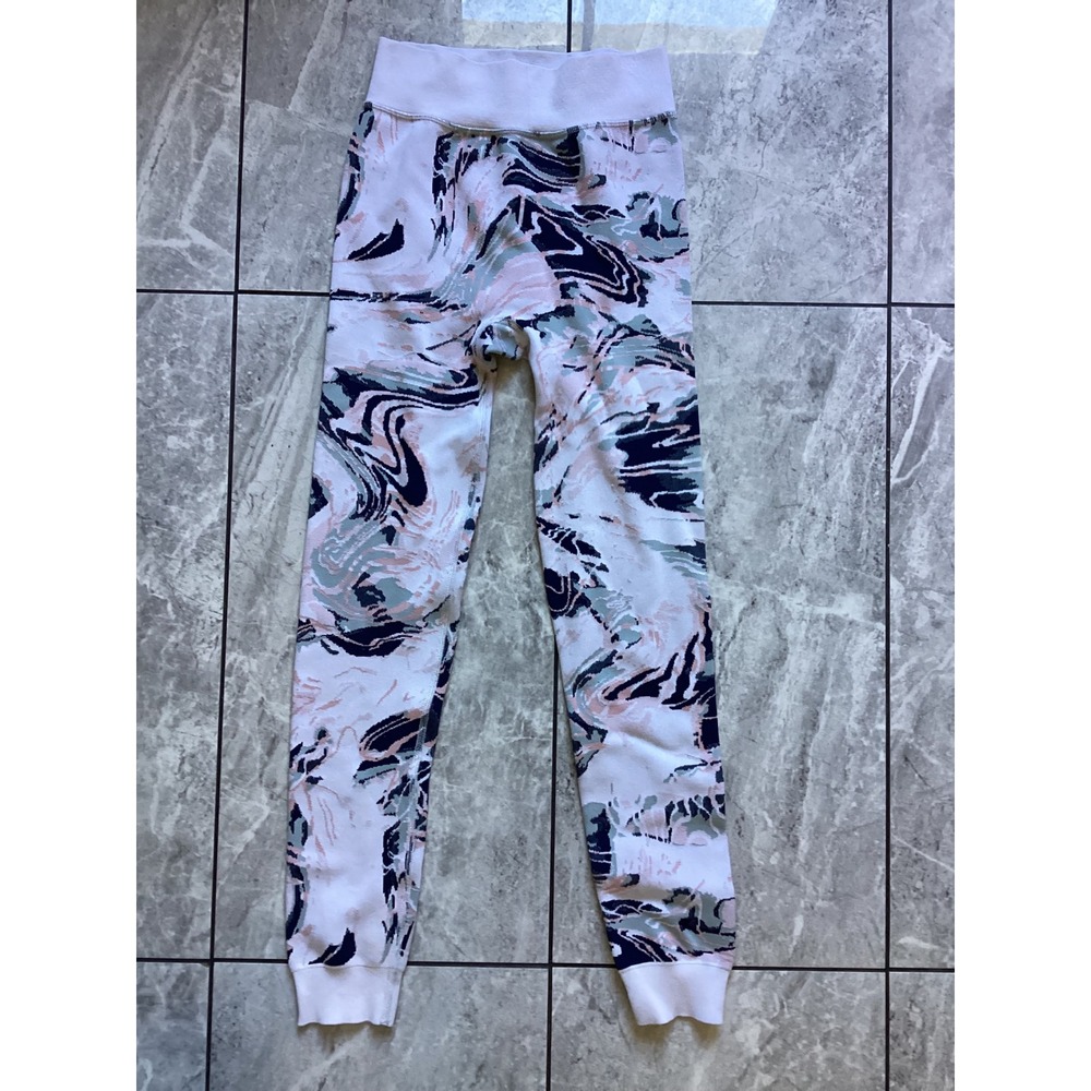 Sweaty Betty London Womens Small Seamless Marble Print Leggings SB6636C White